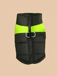 1pc Green Waterproof Pet Jacket, Dog Clothes, Ski Jacket - Green - View 5