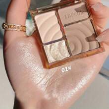 1pc 4-color Highlight & Contour Powder Palette For Nose, Makeup, Matte, Shine, Natural, 3d, Photography - Multicolor - View 4