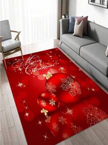 1pc Christmas Gift Patterned Carpet/rug - Multicolor - View 1