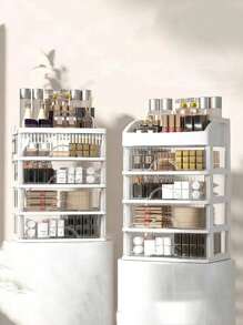 1件套抽屉式化妆品收纳盒塑料化妆品收纳盒口红架大容量储物盒多功能整理盒 - 無色 - 查看 1