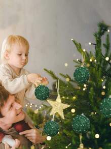 6 piezas de bolas de navidad con diseño hermoso, decoración creativa para fiesta navideña y adornos para el árbol de Navidad, Navidad