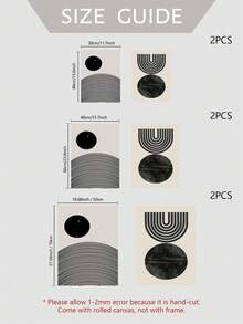 2pcs/set Abstract Minimalist Line Art Poster With Ins Style For Living Room Wall Decor - Black and White - View 4