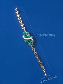 1 Miếng Pha lê & Đồ trang trí Rhinestone Hình chữ -S Vòng tay - màu xanh lá - Xem 4