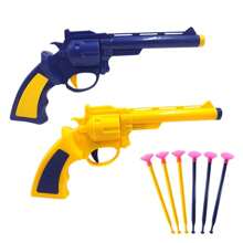 2 Piezas Pistola De Juguete Suave En Forma De Revolver Para Juegos De Tiro, Conjunto De Juguetes Educativos Intelectuales - Multicolor - Ver 1