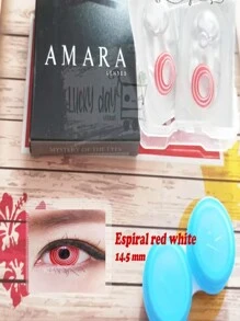 Pupilentes lentes de contacto  Rebirt Espiral Rojo Con Estuche Duración Anual
