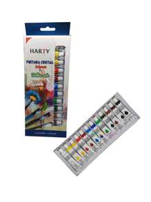 Pintura Cristal Harty De Colores Decoraciones Con 12 Pzs - Blanco - Ver 1