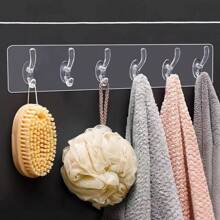 1 pieza Adhesivo Gancho sin perforación , 6 Ganchos ropa Gorra puerta trasero Gancho , montado en pared impermeable Gancho para cocina , cuarto de baño