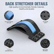 Spine Lumbar Support Cushion Pad, Back Stretcher, Multi-Level Lumbar & Back Massager, Adjustable Neck & Waist Exerciser, Waist Support Reliever For Neck, Back & Waist Gym Accessories