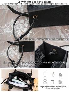 chất liệu da PU Túi xách Túi quai chéo Túi đeo vai Đối với phụ nữ Thời trang Phổ biến Túi Messenger Ví Túi xách Di động đa chức năng Không thấm nước Lưu trữ Hộp đựng Đối với Du lịch ngoài trời Buổi tiệc Đường phố - màu đen - Xem 4