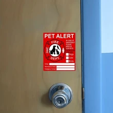 Pet Alert Sticker - 4 Pack Warning Emergency Fire Rescue Stickers Waterproof Decals,Save Our Cats/Dogs In Emergency Fire Situations, Firefighters Will Use Alarm Sticker To Rescue Our Family From Windows, Doors, Or Houses