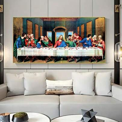 1套5D DIY钻石画套装，适合成人，大尺寸全人造钻石，钻石画，钻石贴纸，DIY钻石点画工艺品，家居墙面装饰礼品，（最后的晚餐）