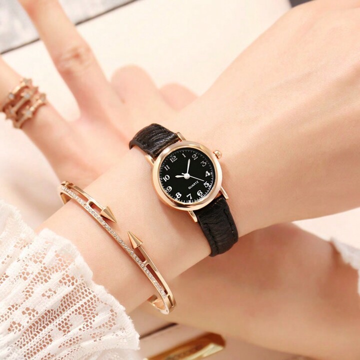 1 Pieza Reloj De Cuarzo Con Esfera Pequena Y Correa Delgada Negra De Estilo Retro Y Literario Para Mujer Moda de Mujer SHEIN Mexico