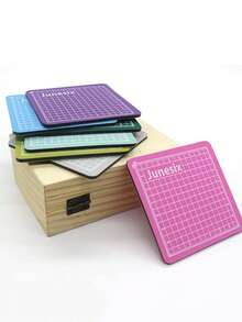 1pc Mini Colorful Cutting Mat, Cute & Portable Double-sided Diy Paper Carving Mat For Handicrafts - Blue - View 4