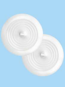 2入組浴缸排水孔蓋,矽膠浴缸塞子,6英寸通用浴缸塞子更換件,帶有強力吸盤的排水塞,適用於浴室廚房洗衣房,白色 - 白色 - 查看 1