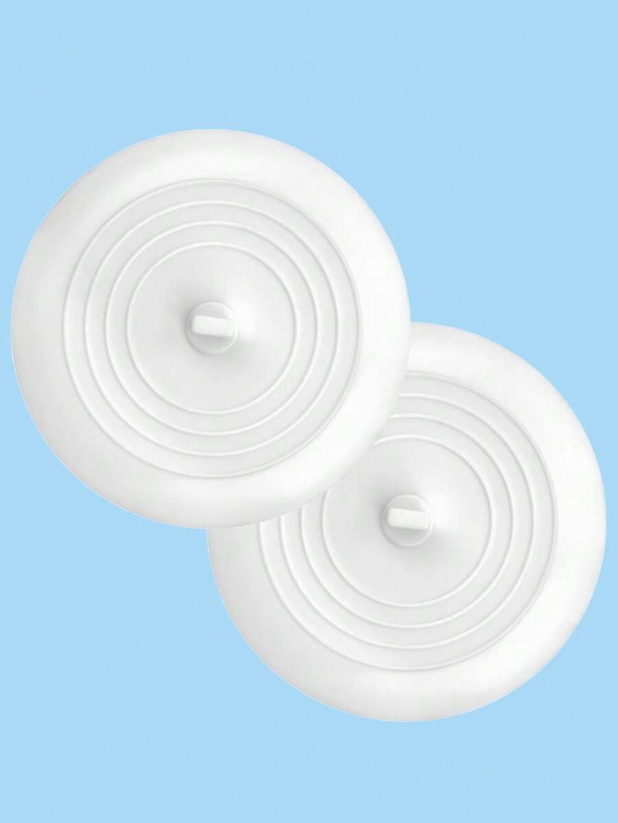 2入組浴缸排水孔蓋,矽膠浴缸塞子,6英寸通用浴缸塞子更換件,帶有強力吸盤的排水塞,適用於浴室廚房洗衣房,白色 - 白色 - 查看 1