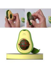 Bola Giratoria Juguete Para Gato Bolita Catnip Hierba Gatera Forma Aguacate - Verde - Ver 8