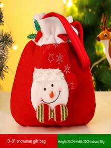 1pc Santa Claus Gift Bag - Burgundy - View 3