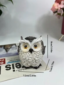 1只樹脂製逼真貓頭鷹藝術工藝可愛動物裝飾品,適用於客廳、電視機櫃、酒櫃、桌面 - 彩色 - 查看 3