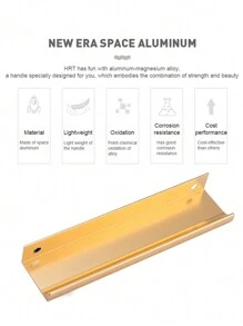 2 Miếng Ẩn giấu Đồ nội thất Tay cầm Vàng Phòng bếp Tủ Kéo , Độ chính xác cao Hợp kim nhôm Phong cách hiện đại Ngón tay Cạnh Kéo Xử lý Đối với Tủ Tủ Và Ngăn kéo - Vàng - Xem 6