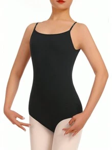 Women Adjustable Stretchable Basic Ballet Clothes Dance Leotard With Straps - Black - View 1