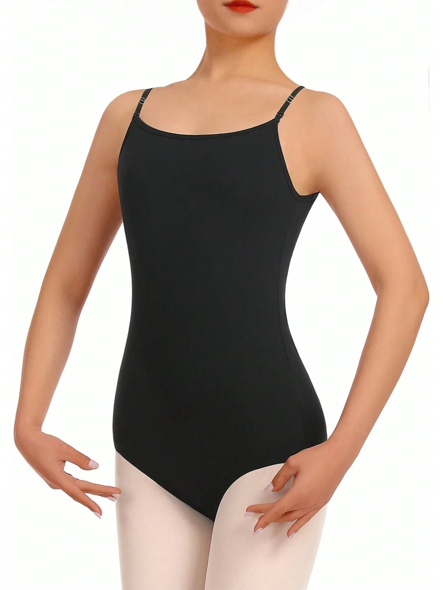 Women Adjustable Stretchable Basic Ballet Clothes Dance Leotard With Straps - Black - View 1