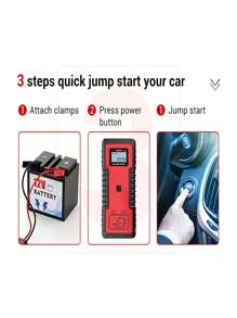 超級電容汽車啟動器,12v超級電容啟動器(最高可達8.0l汽油,4.0l引擎),超級安全無電池跳線充電器附攜帶盒和快速充電 - 紅色 - 查看 6