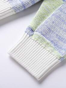 Annil 兒童服裝，男孩棉質羊毛衫、毛衣、夾克，復古時尚外套，格紋款式 - 綠色 - 查看 5