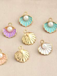 8 Piezas Colgante De Concha Y Perla Simple, Todo Fósforo, Creativo, A La Moda - Multicolor - Ver 4