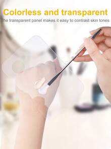 2 mảnh Acrylic Trang điểm Cái mâm , Trang điểm Cái mâm Với Trang điểm Xẻng Kim loại Gương Làm đẹp Kem Kem nền lỏng Bảng màu ( Trong sáng ) - Trong sáng - Xem 2