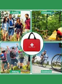 用於戶外探險的便攜式急救箱。可容納基本醫療設備的多用途應急包(本產品不包括醫療工具)。家用醫療包 - 紅色 - 查看 4