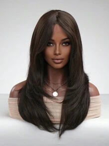 Gorgeous Long Chocolate brown Straight Layered Wig - Perfect for Beginners! - Chocolate Brown - View 6