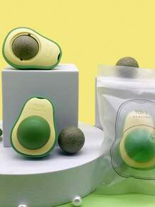 Bola Giratoria Juguete Para Gato Bolita Catnip Hierba Gatera Forma Aguacate - Verde - Ver 2