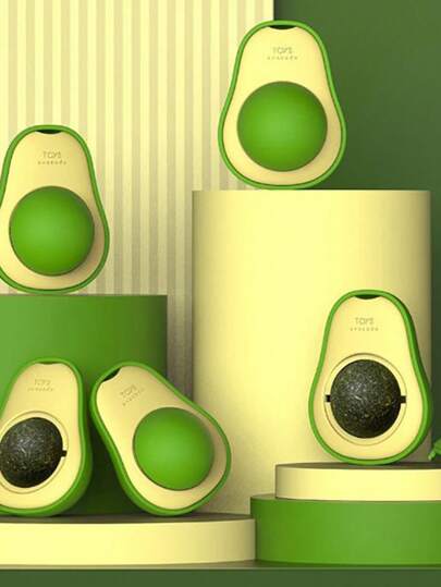 Bola Giratoria Juguete Para Gato Bolita Catnip Hierba Gatera Forma Aguacate