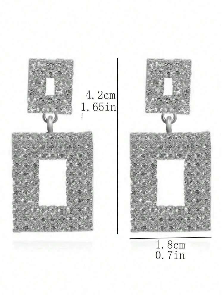 1 đôi bông tai thả chuỗi móng vuốt cho bữa tiệc tối - Bạc - Xem 3
