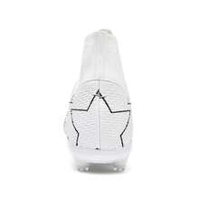 1pair Unisex Breathable Soccer Shoes With Long Spikes And High Tops For Football Games And Training - White - View 8