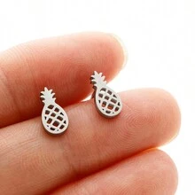 可爱小菠萝耳环 女士女孩夏季珠宝 不锈钢个性耳环吊坠