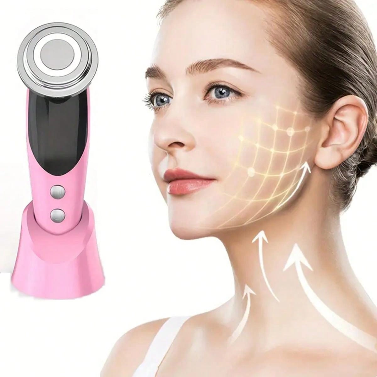 1pc Beauty Device With Ems, Ion, Facial Light, And Microcurrent