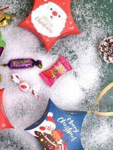 8pcs Christmas Candy Wrapper, Star-shaped Gift Box For Customized Christmas Gift Packaging - Multicolor - View 2