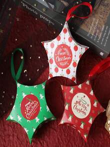8pcs Christmas Candy Wrapper, Star-shaped Gift Box For Customized Christmas Gift Packaging - Multicolor - View 4