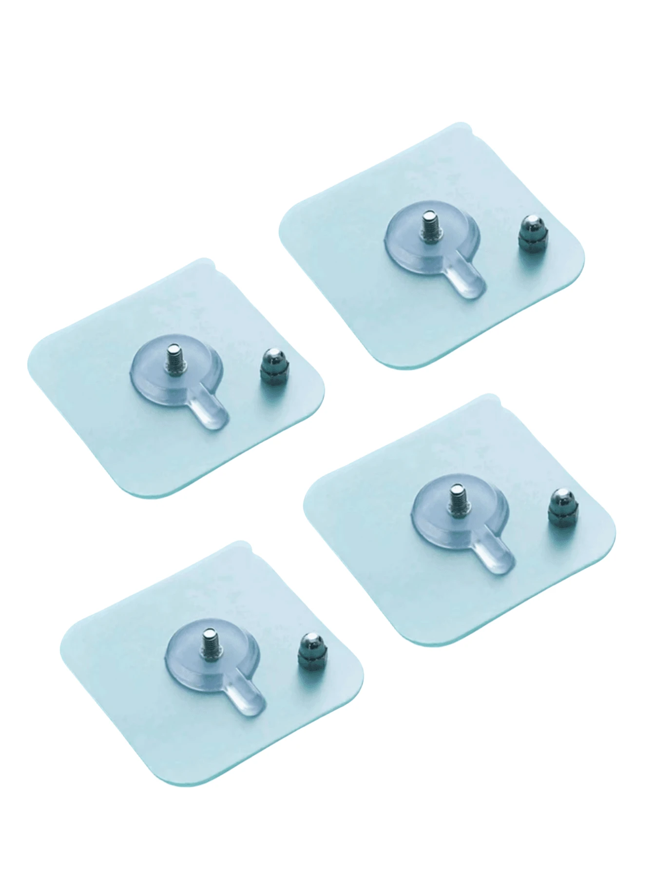 4入組pvc強力黏性牆掛鉤,透明防水耐用,可掛海報,不需釘子,適用於廚房、浴室、衣服、帽子、鑰匙、毛巾等掛衣掛