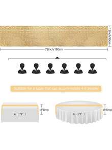 1pc 30*180cm Solid Color Sequin Party Table Runner - Gold - View 2