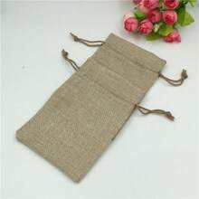 24pcs/pack Natural Linen Drawstring Bags For Vintage Jewelry Packaging, Tea & Tableware Storage Bag - Natural color(24pcs) - View 2