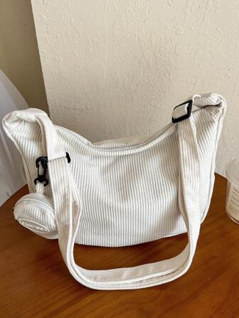 2023年新款韓版ins絨面少女肩袋,簡約款斜揹包內附包