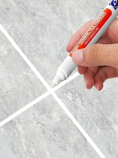 1/2/4/8pcs Tile Grout Pen, Wall & Floor Tile Cracks Repair, Color Retouch, Mold & Waterproof For Kitchen, Bathroom, Stickers, Wall Decal, Vinyl Decal For Home Decorations, Spring Decoration Items Refresh Your Home, Rama Decoration Stickers