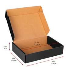 30 件可堆疊黑色運輸盒禮品包裝紙板箱小號中型大號耐用紙箱 - 黑色 - 查看 11