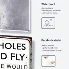 1 件，有趣的讽刺墙面装饰，酒吧金属锡标牌，车库锡标牌男人洞穴标牌幽默办公室墙面装饰，“如果可以飞，这个地方将是一个机场”复古艺术绘画家居装饰，8x12 英寸 - 查看 3