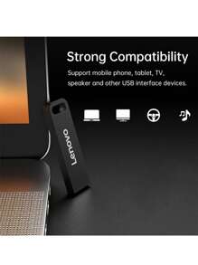 Lenovo 64GB USB Flash Drives 16GB 32GB Metal Real Capacity Memory Stick High Speed Flash Memory Black U Disk For PC