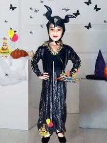 Girl Costume Halloween, Day Of The Dead, Theme Party, Birthday, Carnival. - Black - View 1
