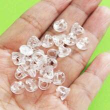 50pcs/Pack Transparent Plastic High Heel Hair Tie Accessories Diy Resin Exclusive Glue Buckle Material Summer, School - White - View 5