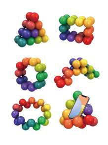 20 件/套 DIY 3D 拼图魔球百变智力球新奇减压玩具儿童益智减压玩具（部分零件可能随机），磁力球，磁力球，磁性玩具 - 彩色 - 查看 4